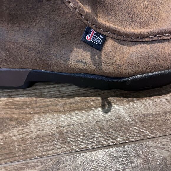 Justin Cappie Soft Toe Work Shoes Mens 11.5 Brown 4\